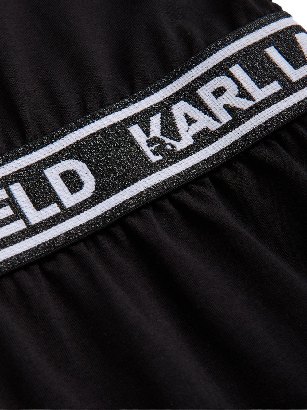 Abito per bambina Karl Lagerfeld Kids nero con banda logo - Rubino Kids