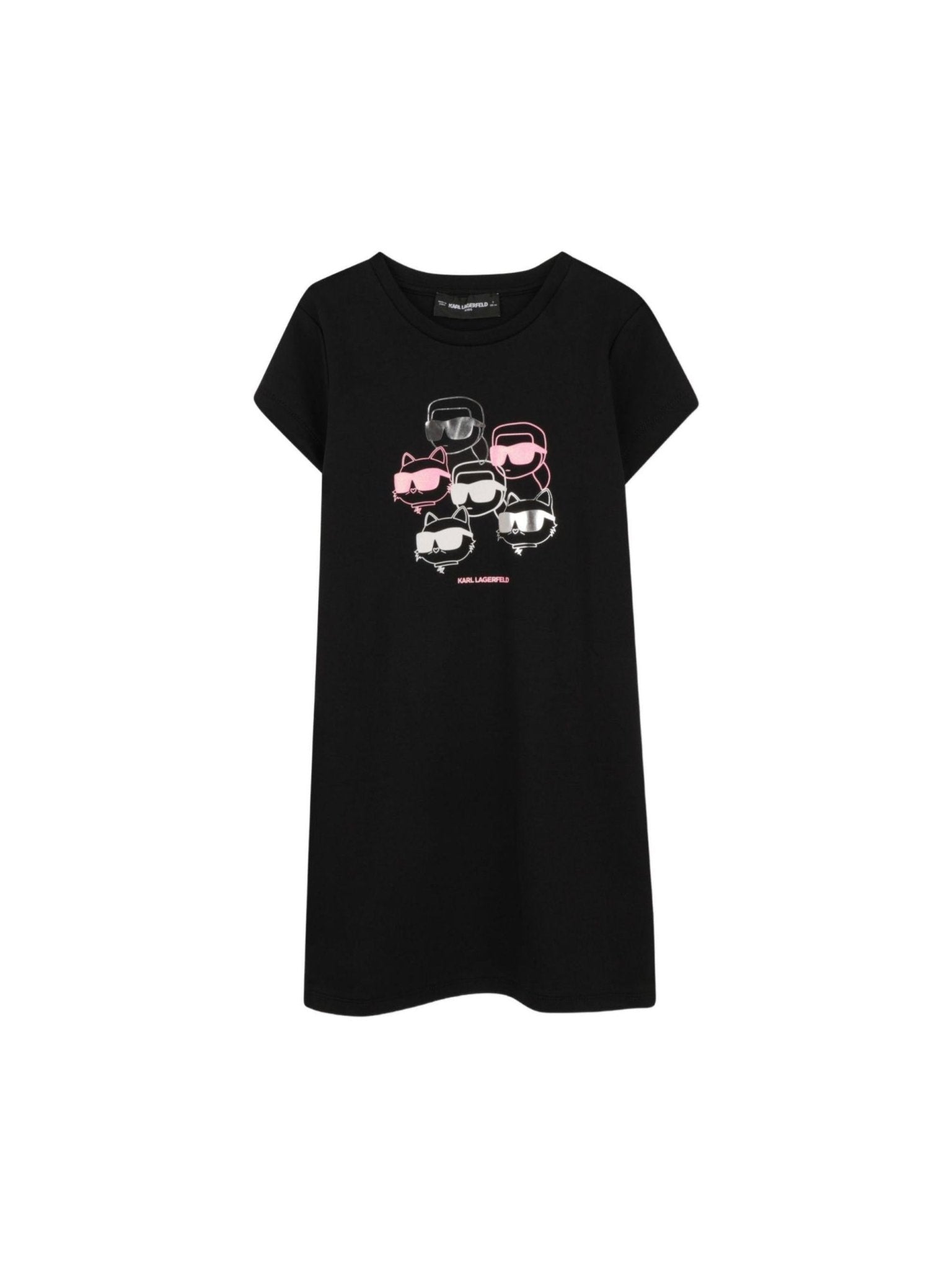 Abito per bambina Karl Lagerfeld Kids nero con stampa grafica - Rubino Kids