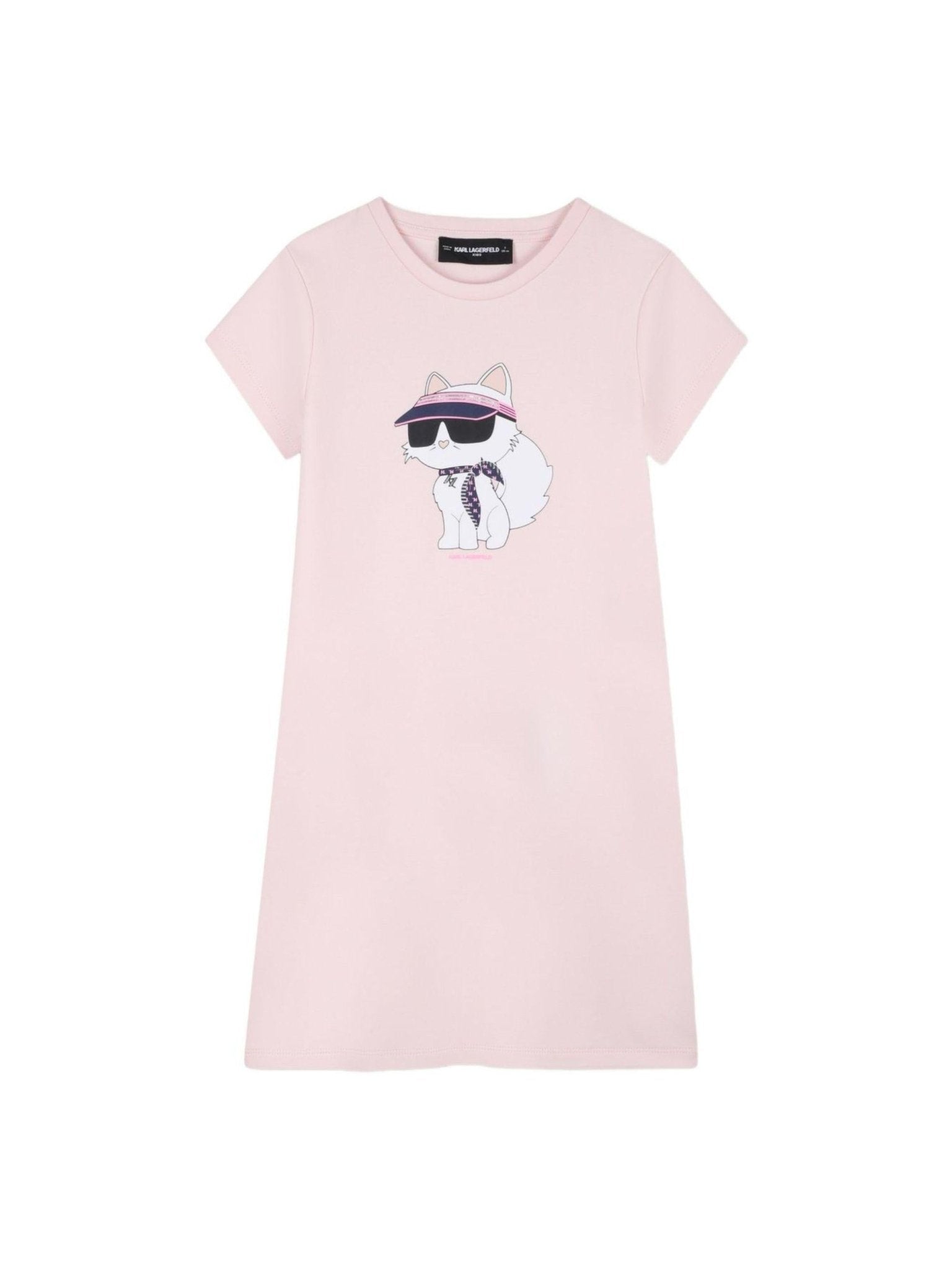Abito per bambina Karl Lagerfeld Kids rosa con stampa grafica - Rubino Kids