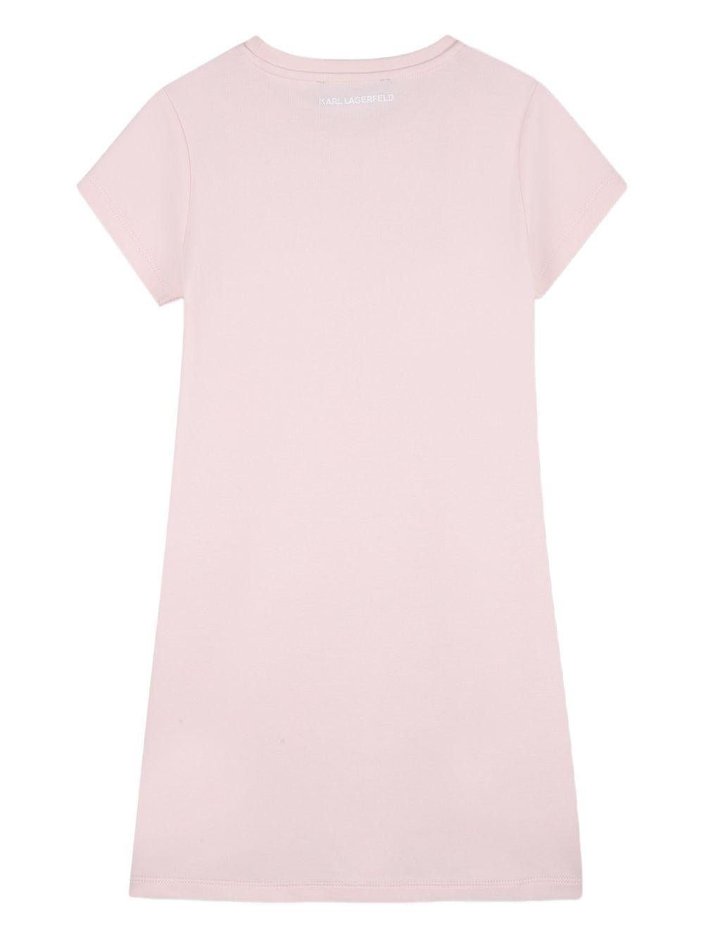 Abito per bambina Karl Lagerfeld Kids rosa con stampa grafica - Rubino Kids