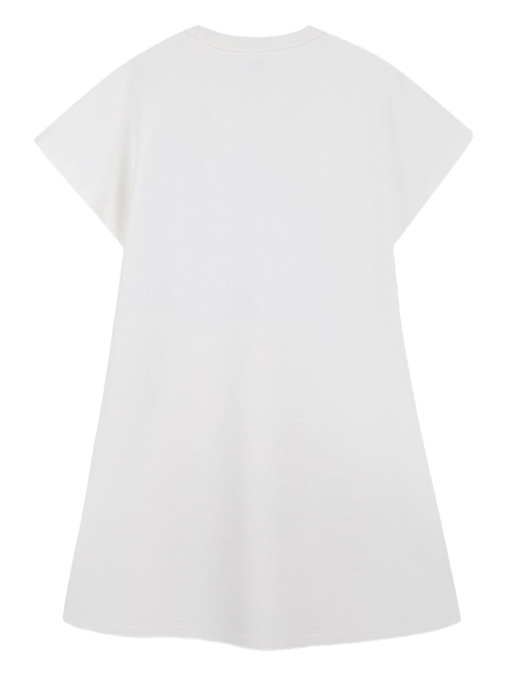 Abito per bambina Kenzo Kids bianco con dettaglio logo sul davanti - Rubino Kids