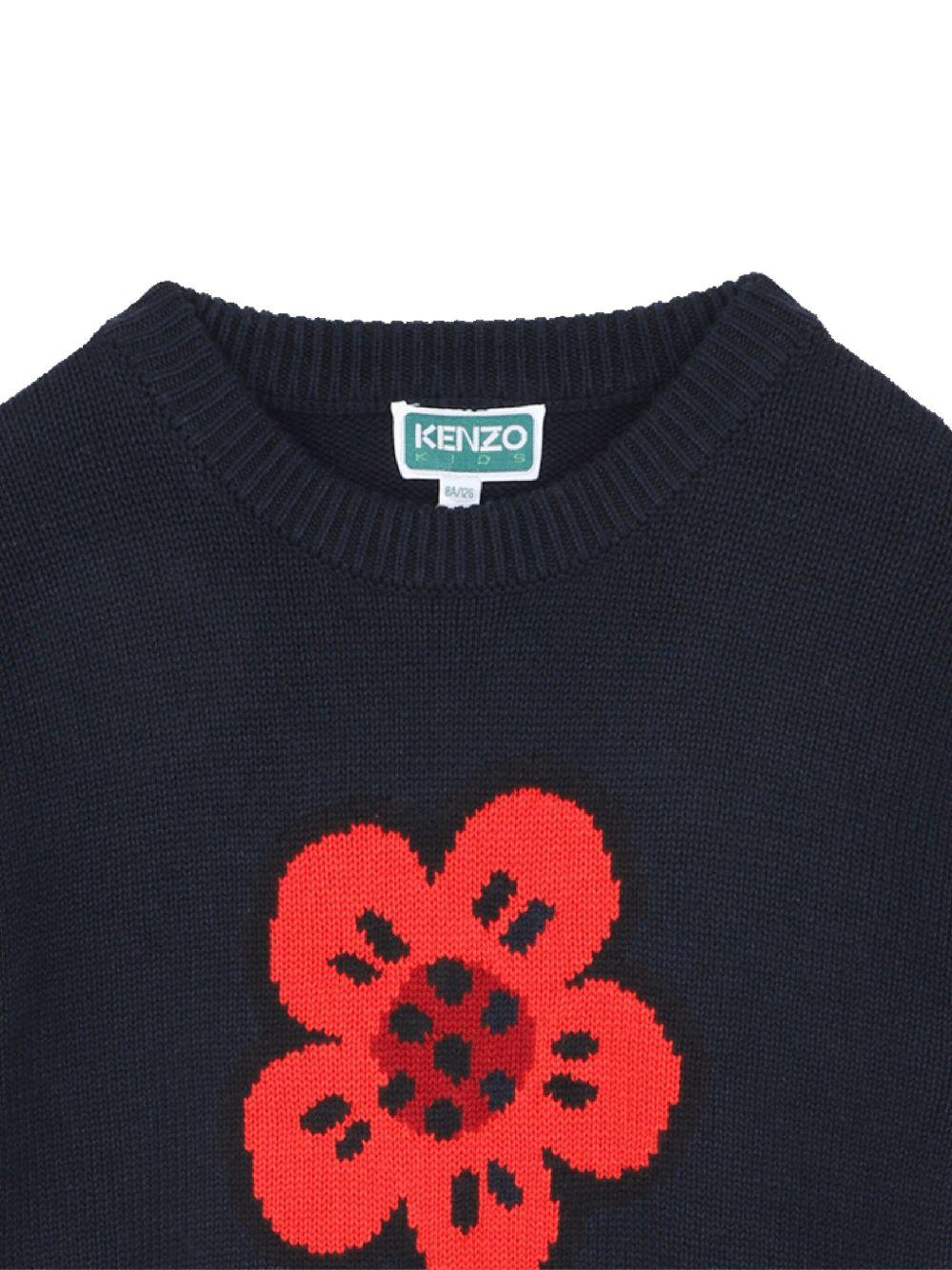 Abito per bambina Kenzo Kids blu con motivo Boke Flower - Rubino Kids