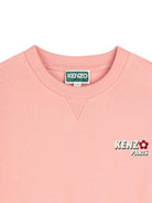Abito per bambina Kenzo Kids rosa con stampa logo sul petto - Rubino Kids