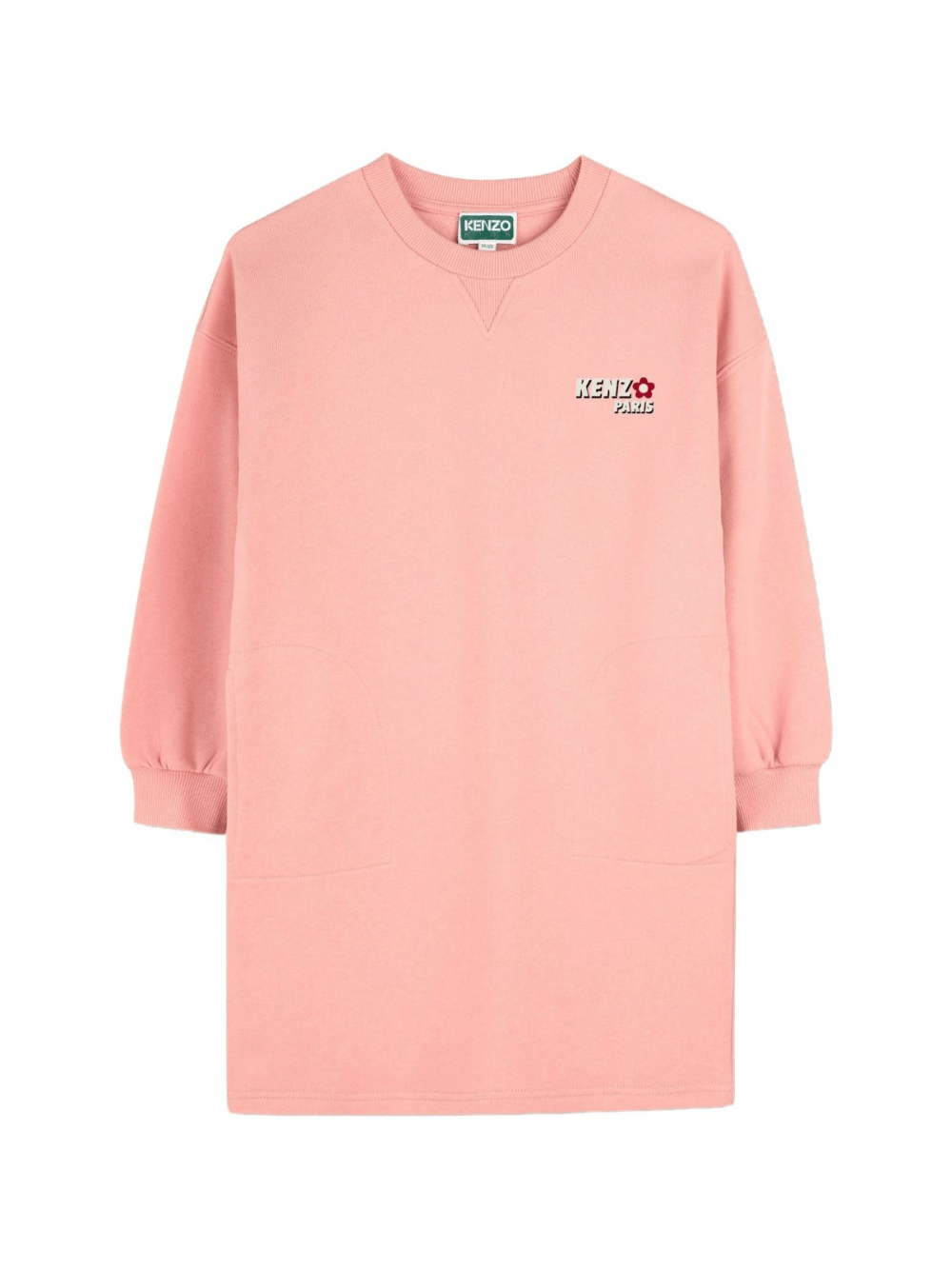 Abito per bambina Kenzo Kids rosa con stampa logo sul petto - Rubino Kids