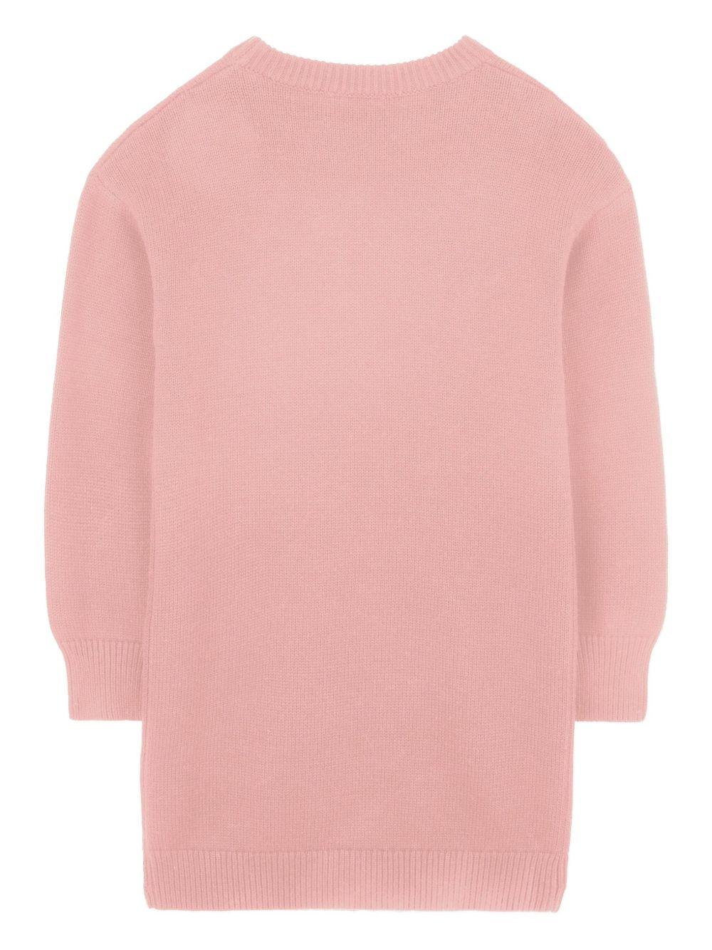 Abito per bambina Kenzo Kids rosa con tigre jacquard - Rubino Kids