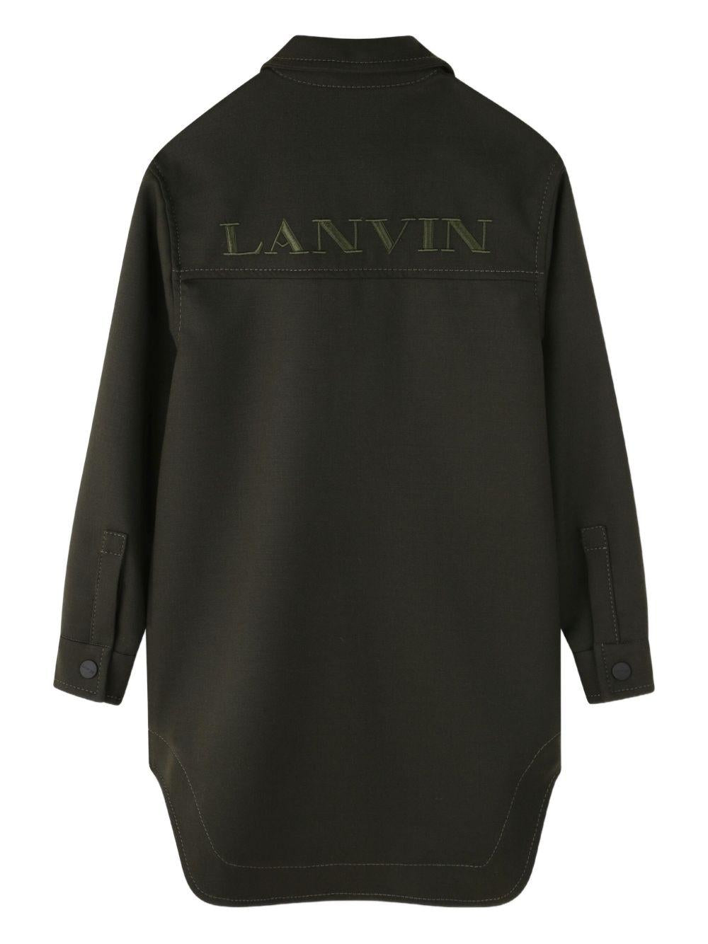 Abito per bambina Lanvin Enfant nero con ricamo con logo - Rubino Kids