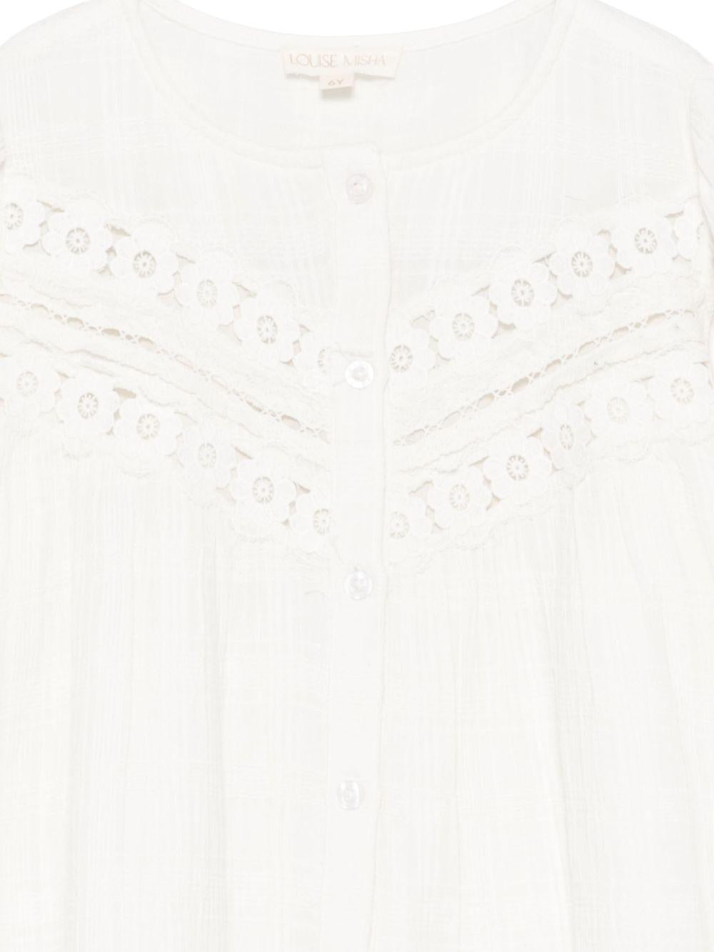 Abito per bambina Louise Misha bianco con maniche corte - Rubino Kids