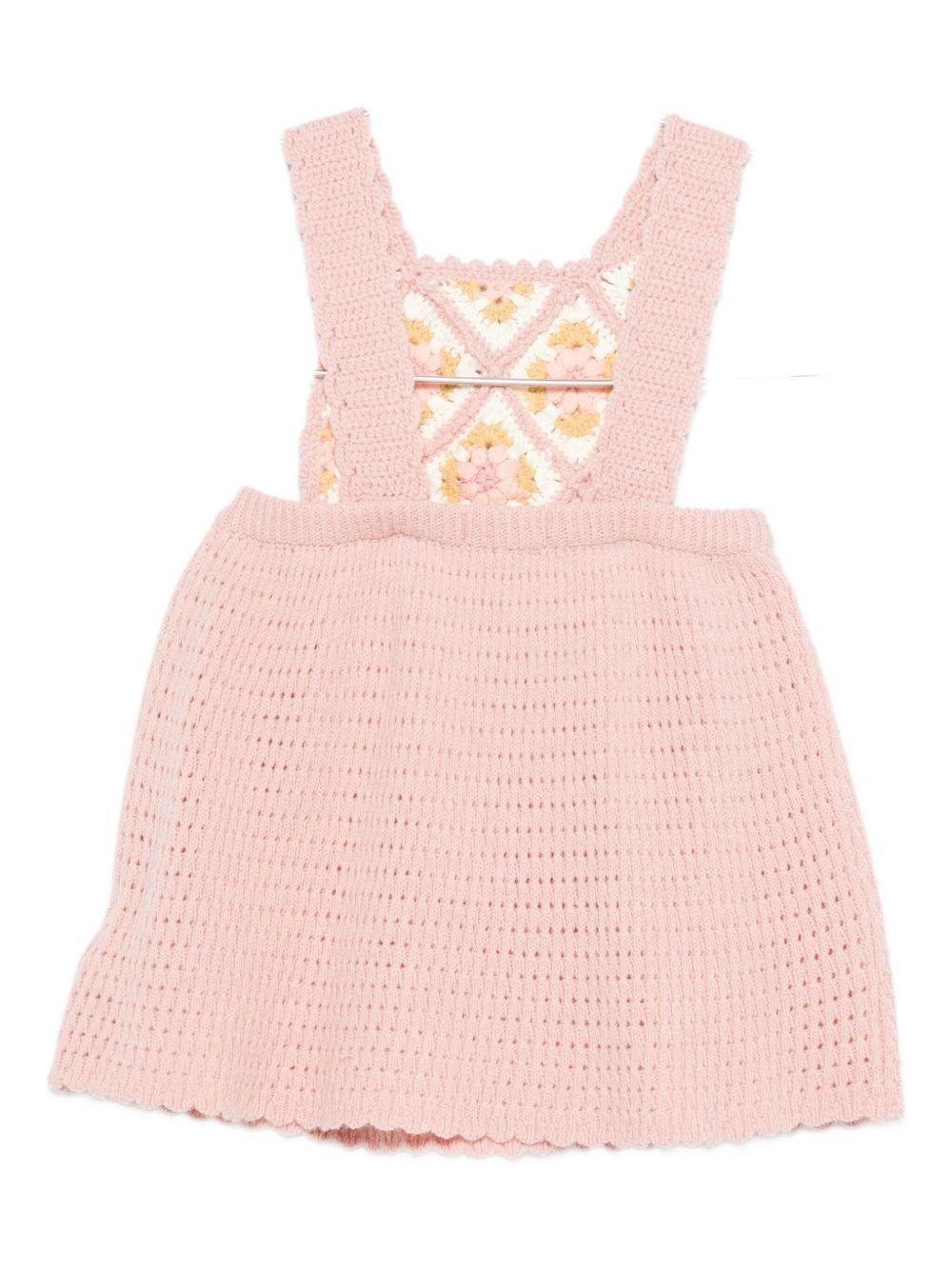 Abito per bambina Louise Misha rosa in crochet - Rubino Kids