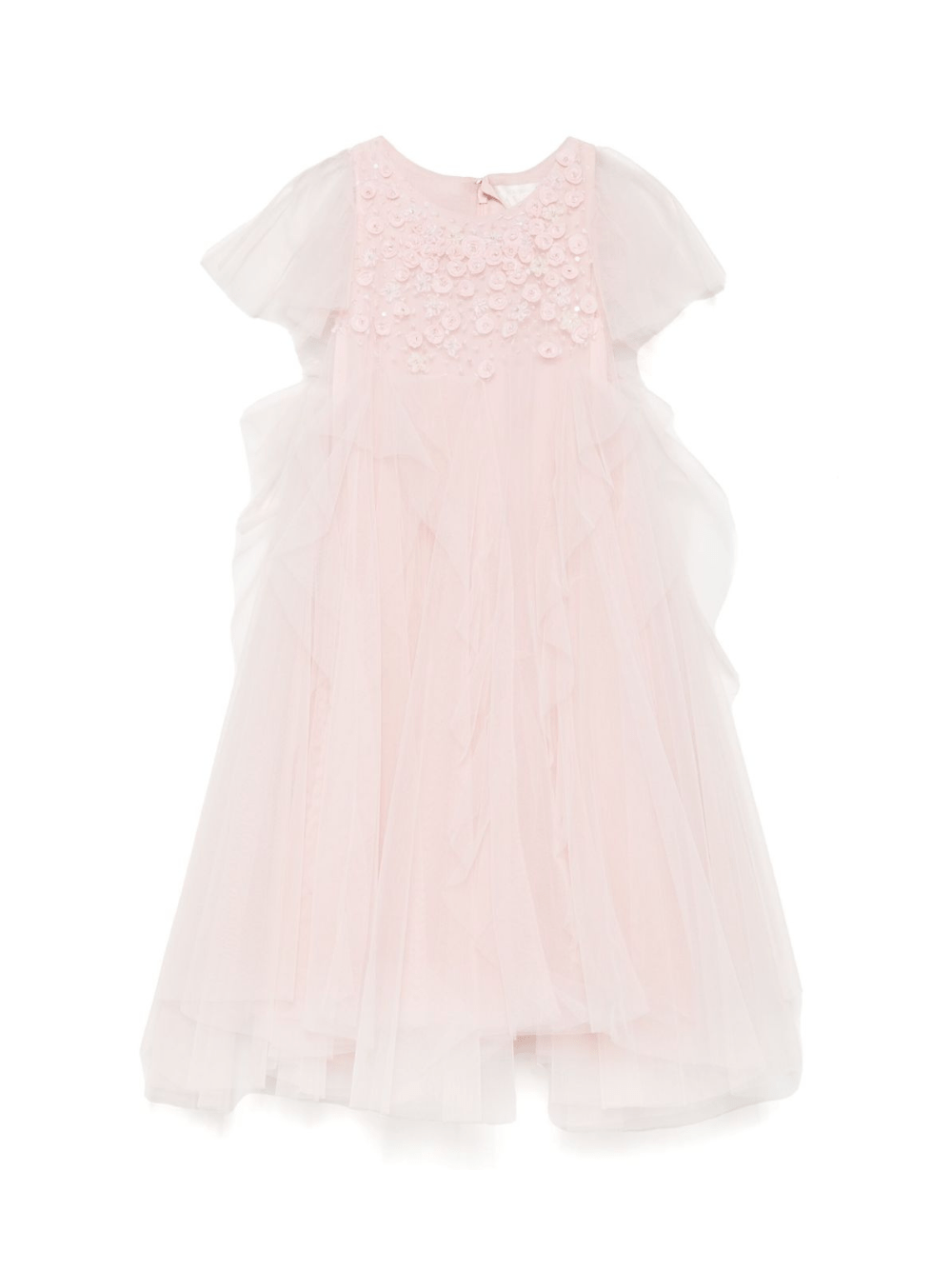 Abito per bambina MAISON AVA rosa con applicazione a fiori - Rubino Kids