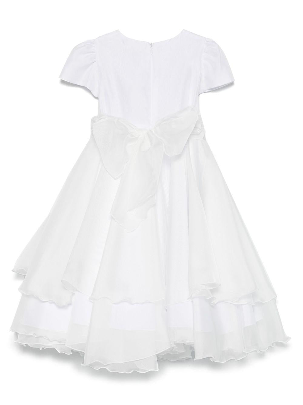 Abito per bambina Mariella Ferrari bianco con fiocco - Rubino Kids