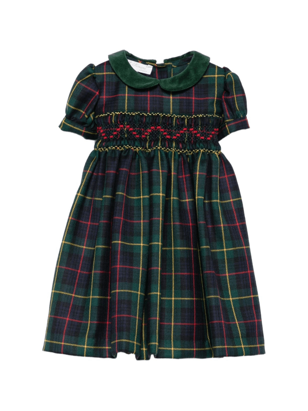 Abito per bambina Mariella Ferrari verde con maniche a palloncino - Rubino Kids