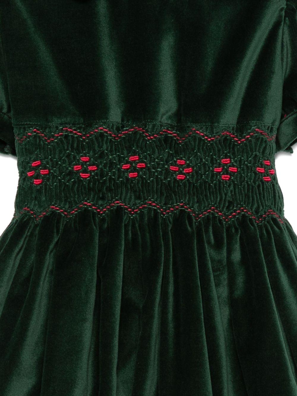 Abito per bambina Mariella Ferrari verde in velluto - Rubino Kids