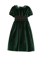 Abito per bambina Mariella Ferrari verde in velluto - Rubino Kids