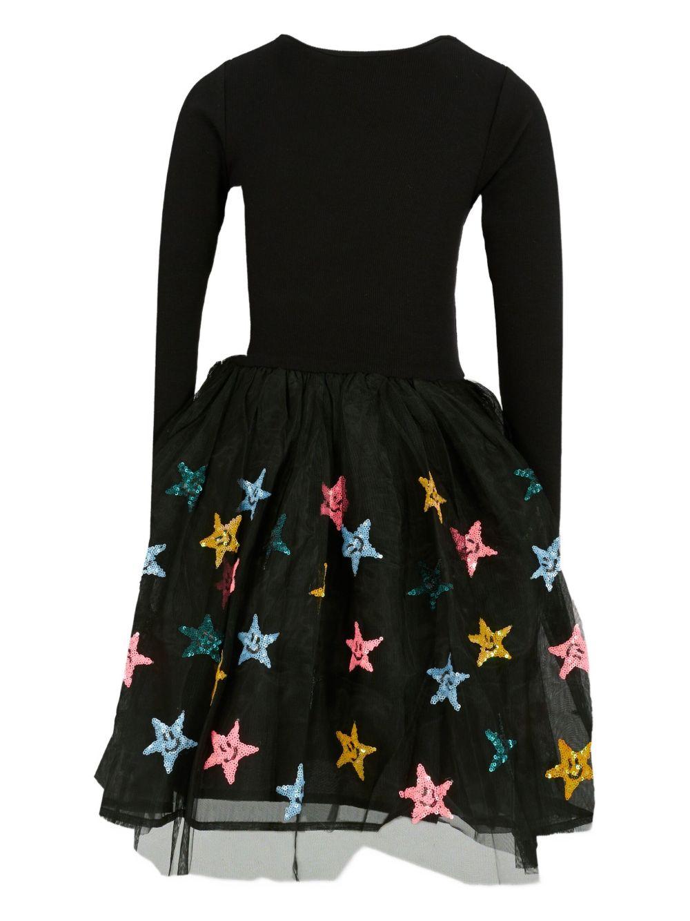 Abito per bambina Molo nero con stelle e paillettes - Rubino Kids