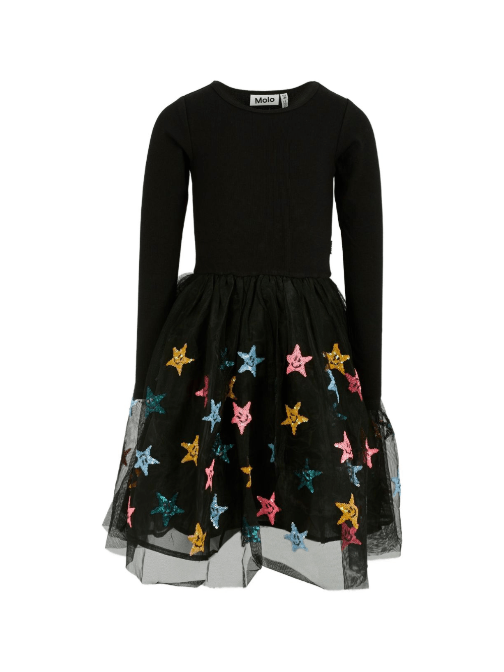 Abito per bambina Molo nero con stelle e paillettes - Rubino Kids