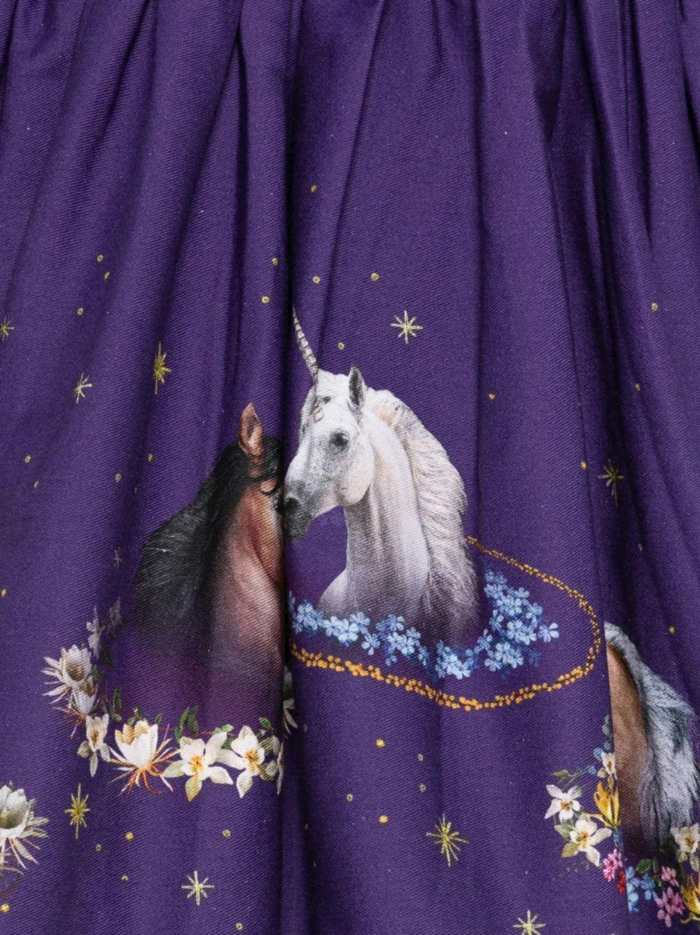 Abito per bambina Molo viola con stampa animali - Rubino Kids