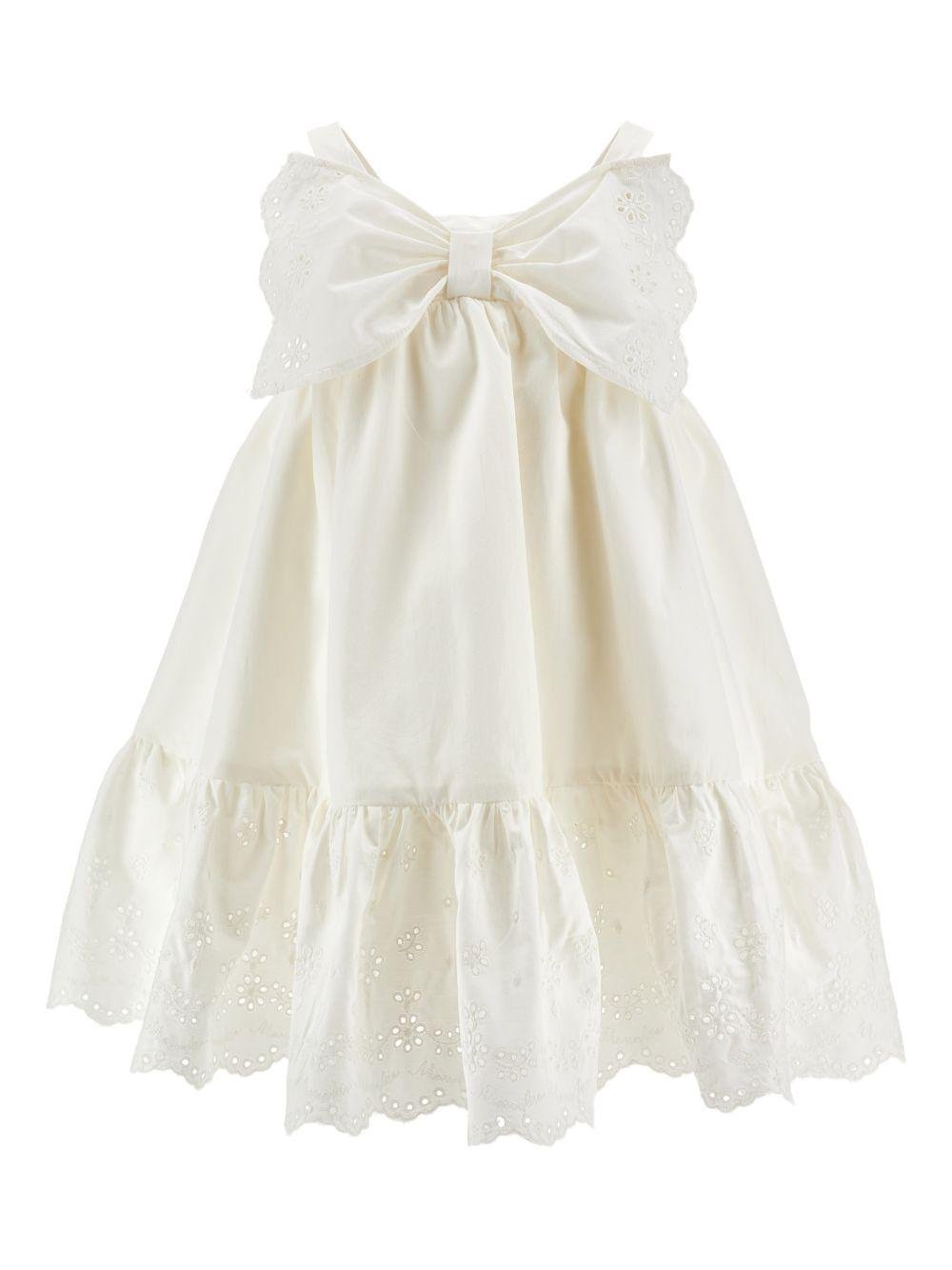 Abito per bambina Monnalisa bianco con gonna con balze - Rubino Kids