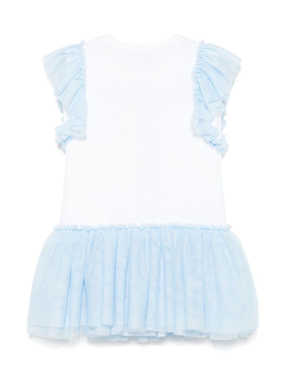 Abito per bambina Monnalisa bianco con stampa Alice x Disney - Rubino Kids