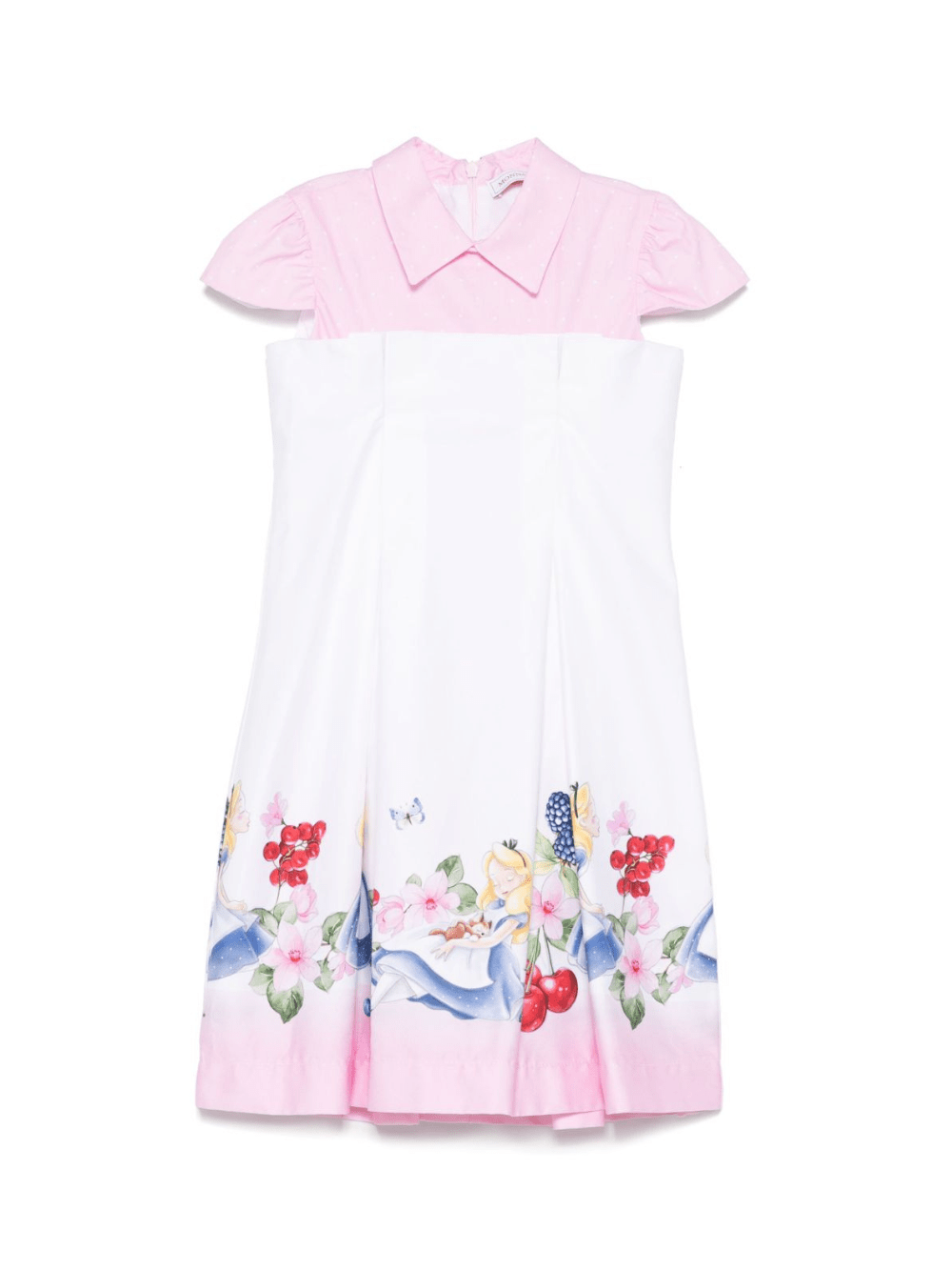 Abito per bambina Monnalisa bianco in raso con bustino - Rubino Kids