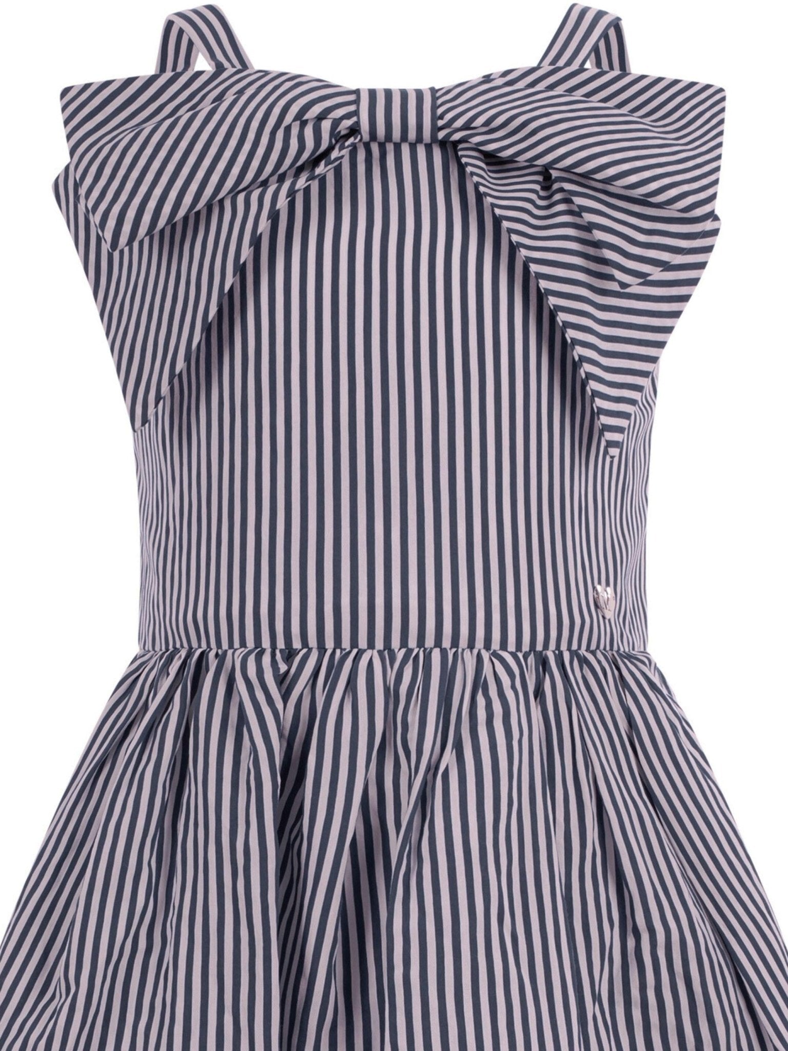 Abito per bambina Monnalisa blu a righe - Rubino Kids