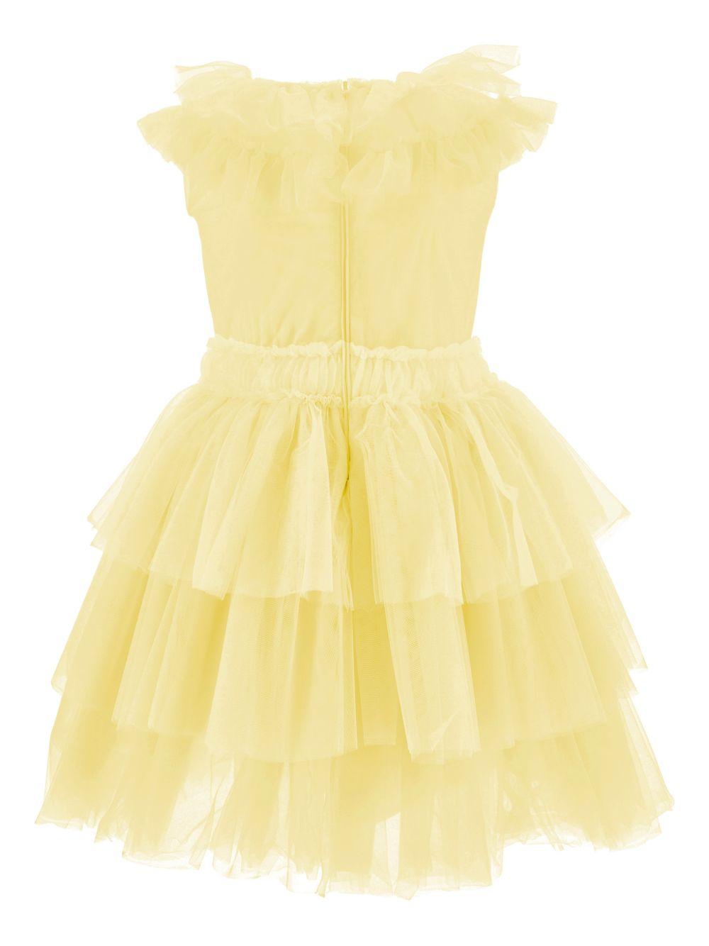Abito per bambina Monnalisa giallo con gonna a balze - Rubino Kids
