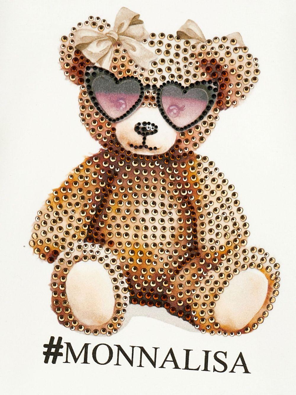 Abito per bambina Monnalisa marrone con stampa orsetto - Rubino Kids