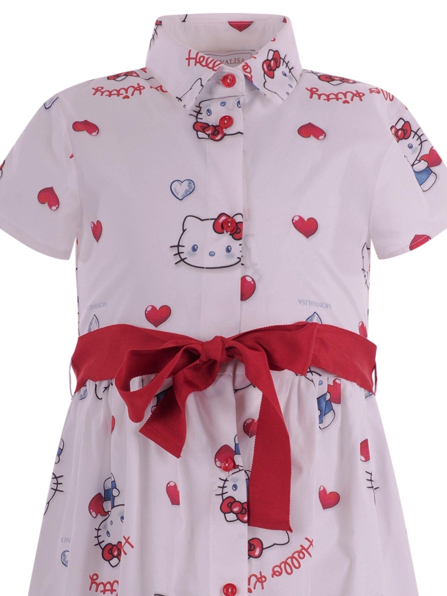 Abito per bambina Monnalisa multicolor con stampa grafica all - over - Rubino Kids