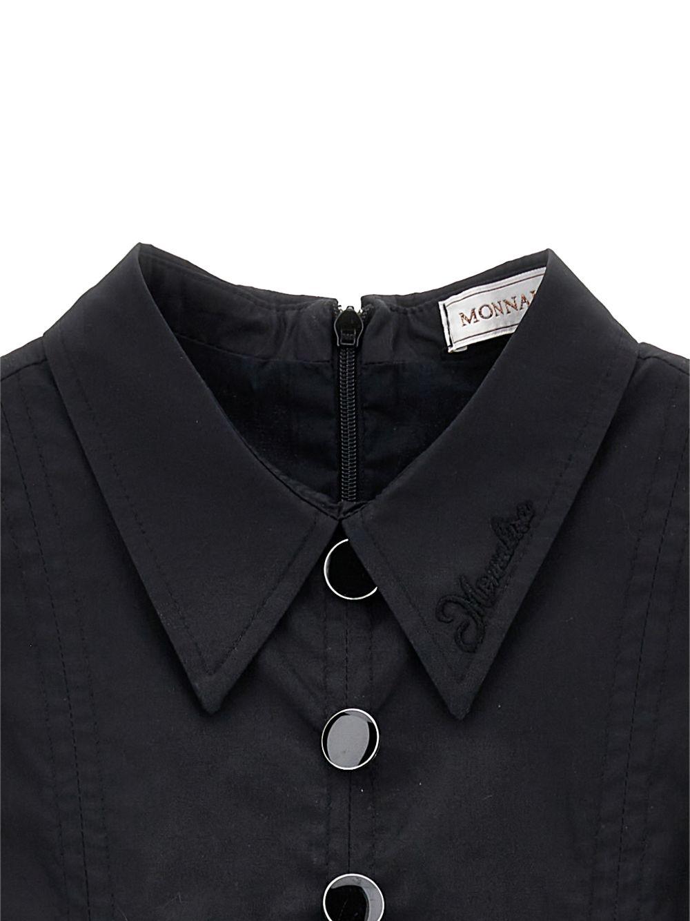 Abito per bambina Monnalisa nero con colletto polo - Rubino Kids