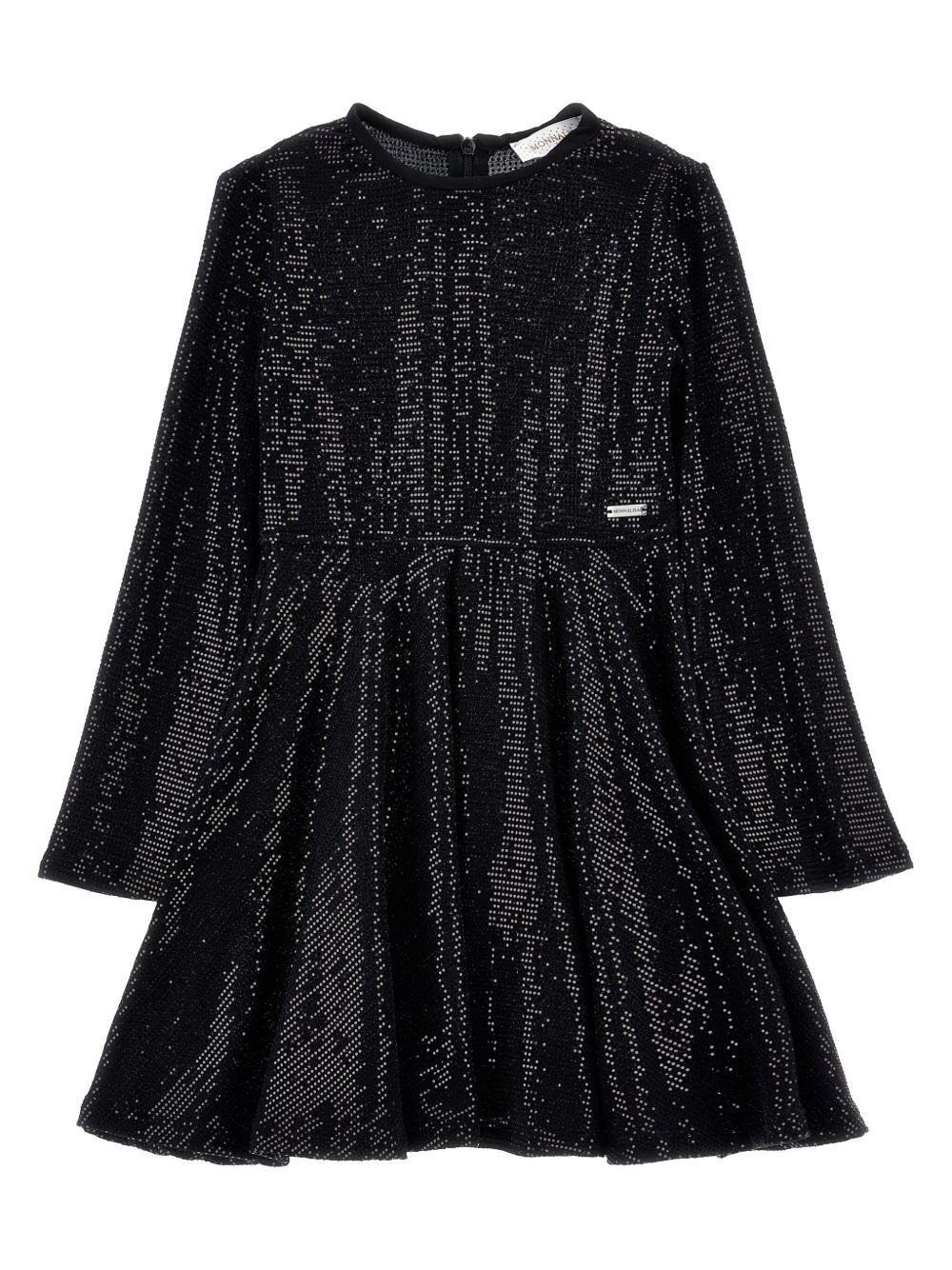 Abito per bambina Monnalisa nero con strass - Rubino Kids
