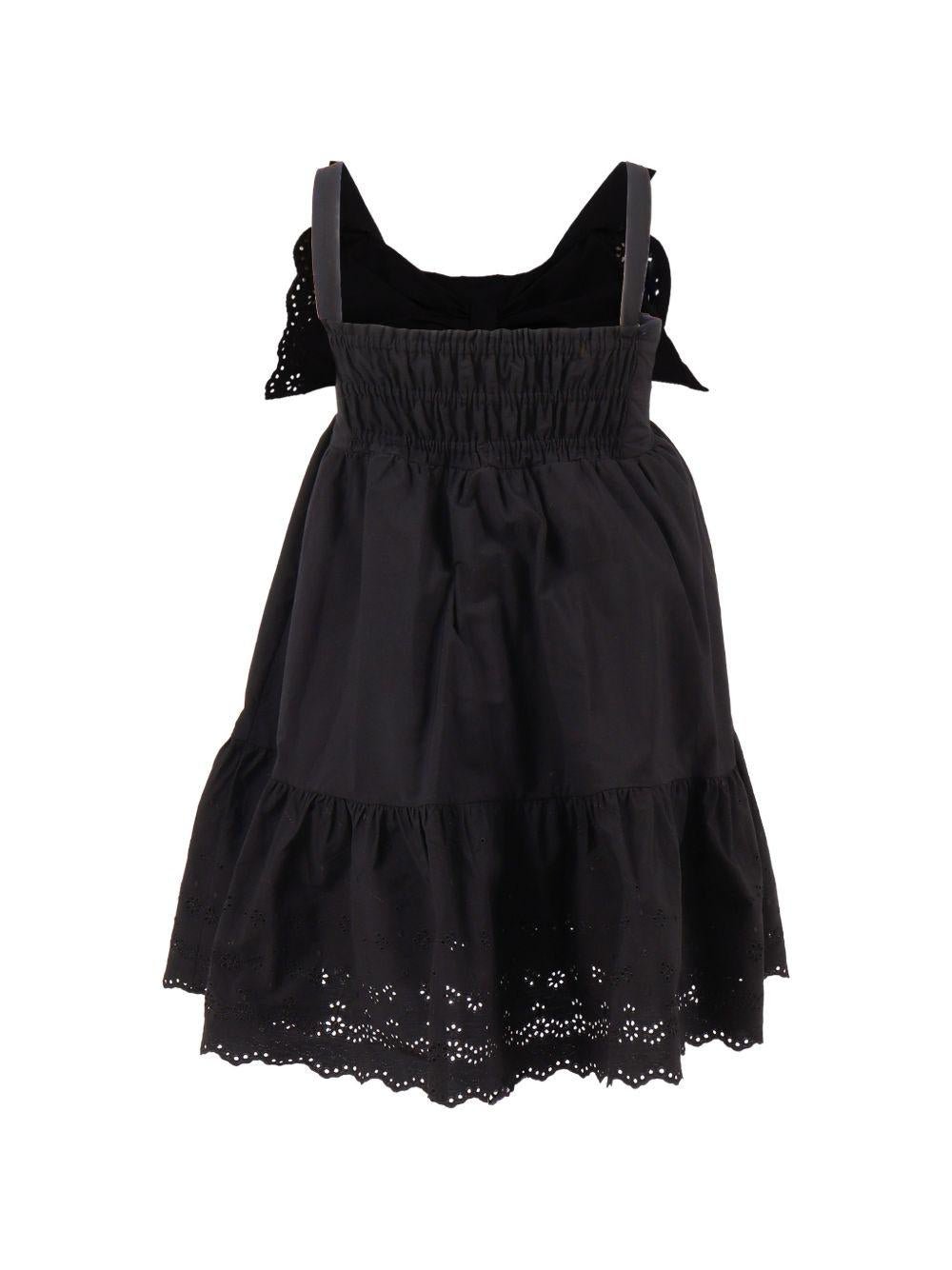 Abito per bambina Monnalisa nero in popeline con fiocco - Rubino Kids