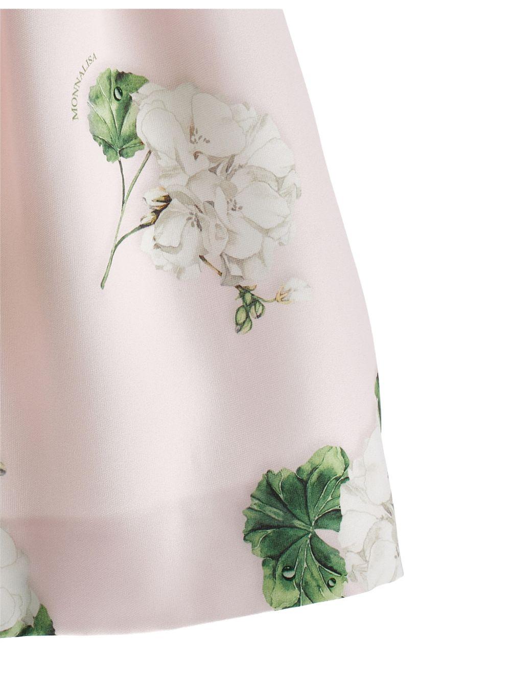 Abito per bambina Monnalisa rosa a fiori con cintura - Rubino Kids