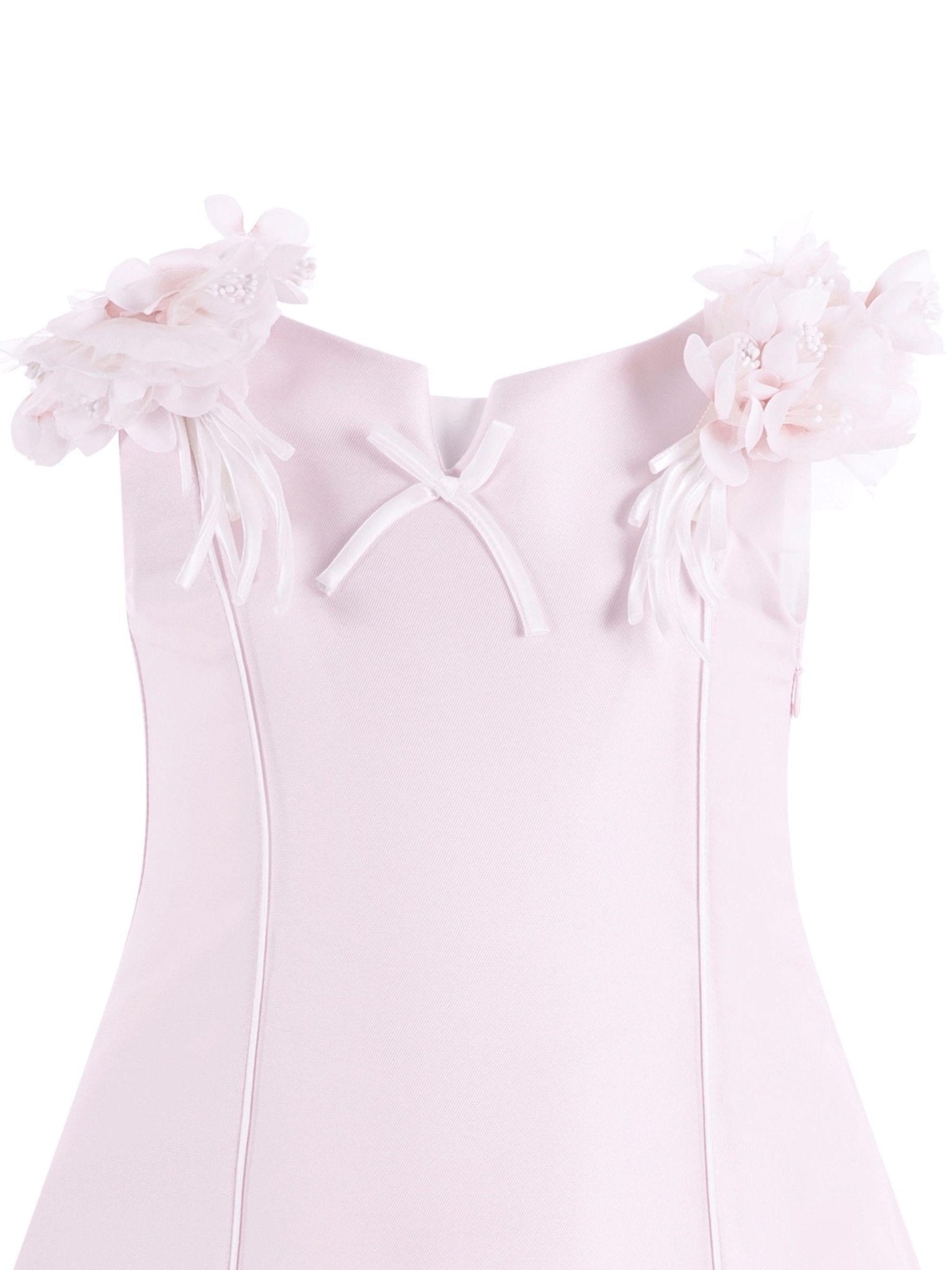 Abito per bambina Monnalisa rosa con applicazioni a fiori - Rubino Kids