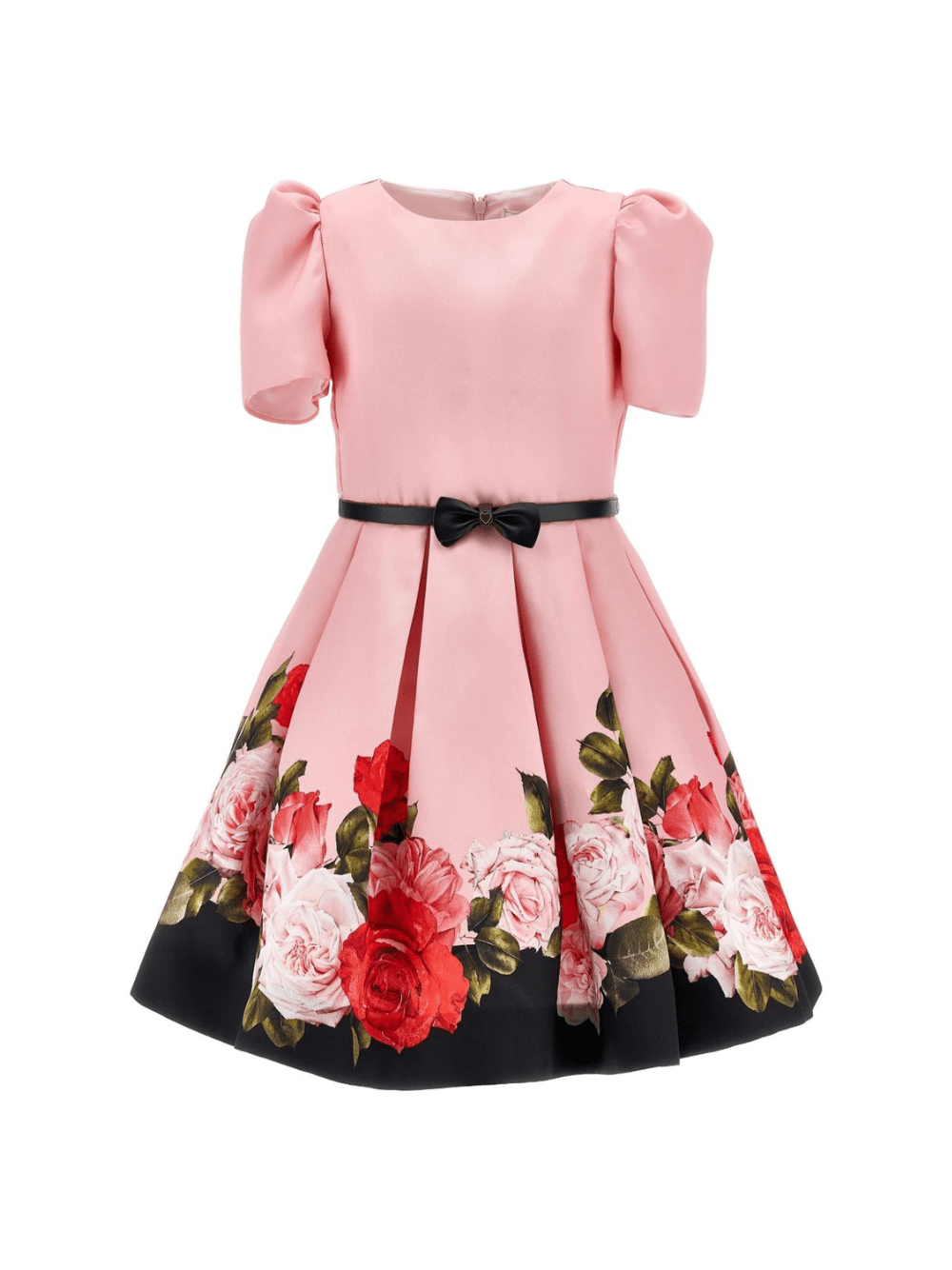 Abito per bambina Monnalisa rosa con stampa floreale - Rubino Kids