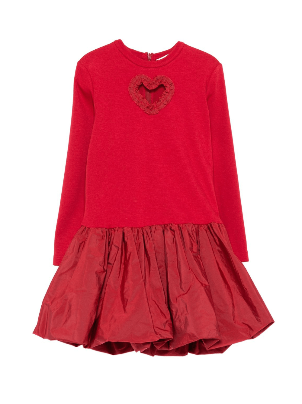 Abito per bambina Monnalisa rosso con ritaglio a cuore - Rubino Kids