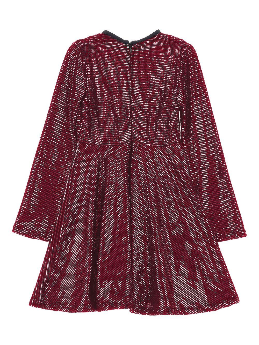 Abito per bambina Monnalisa rosso con strass - Rubino Kids