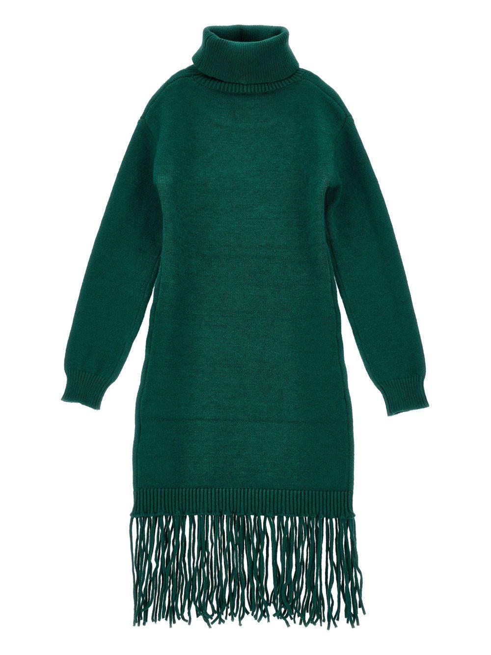 Abito per bambina Monnalisa verde con frange - Rubino Kids