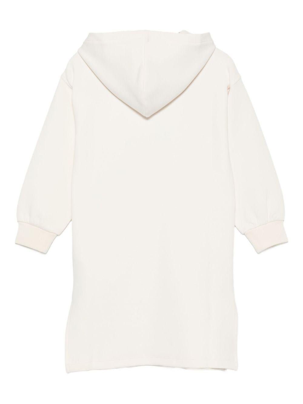 Abito per bambina Moschino Kids bianco con cappuccio - Rubino Kids