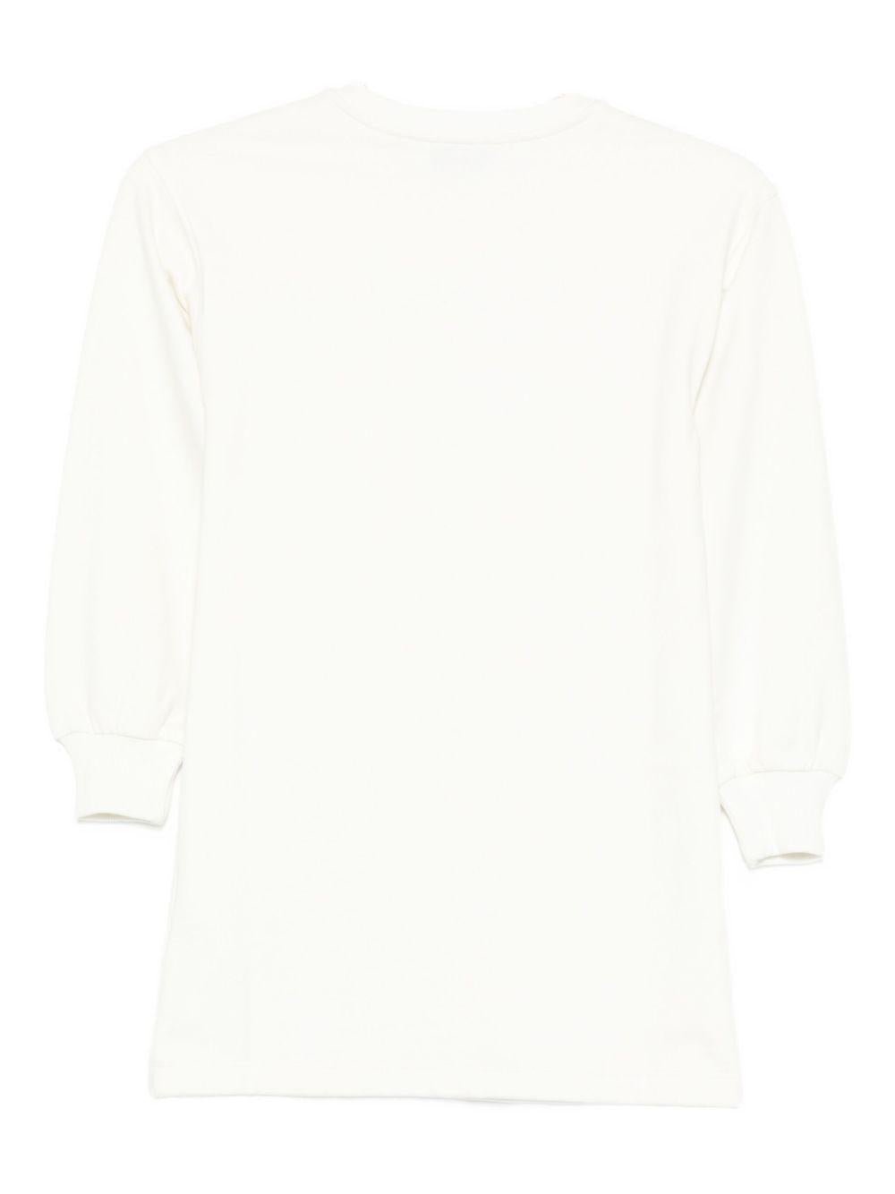 Abito per bambina Moschino Kids bianco con stampa Teddy Bear - Rubino Kids