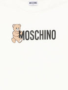 Abito per bambina Moschino Kids bianco con stampa Teddy Bear - Rubino Kids