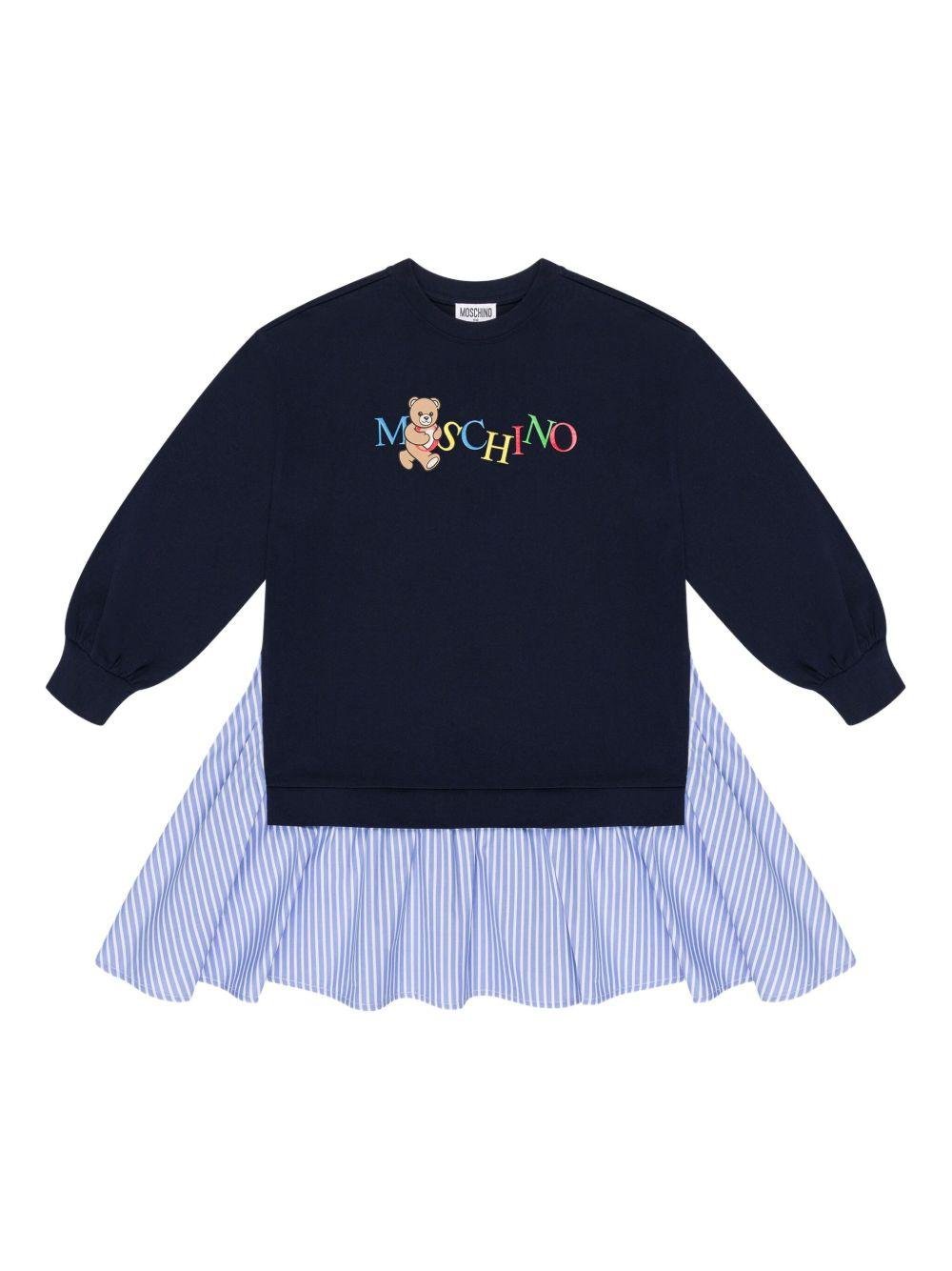 Abito per bambina Moschino Kids blu modello felpa - Rubino Kids