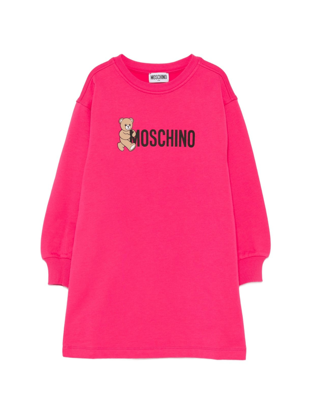 Abito per bambina Moschino Kids fucsia con stampa Teddy - Rubino Kids