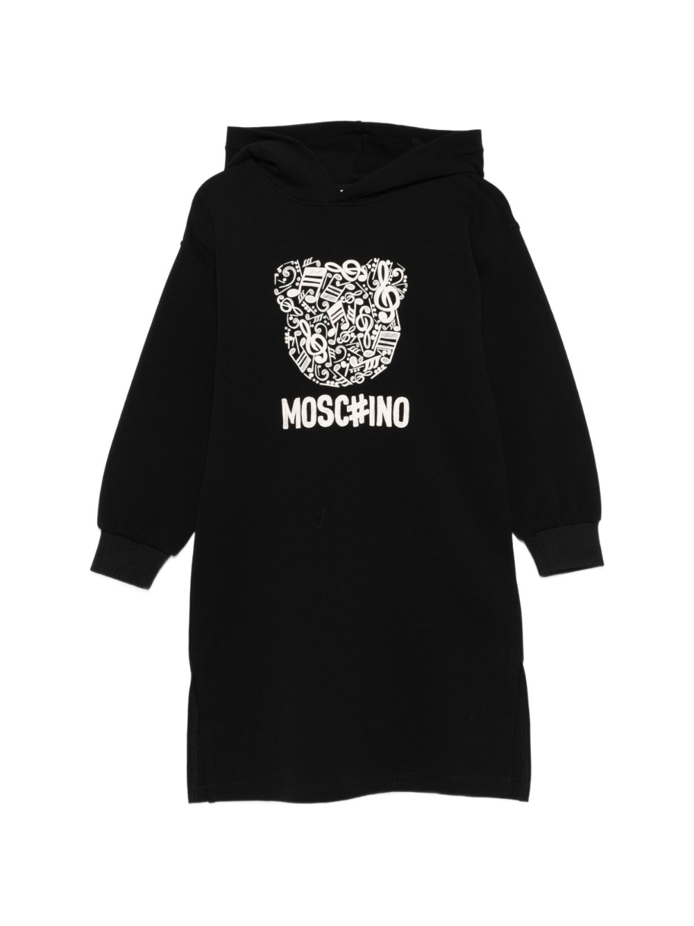 Abito per bambina Moschino Kids nero con cappuccio - Rubino Kids