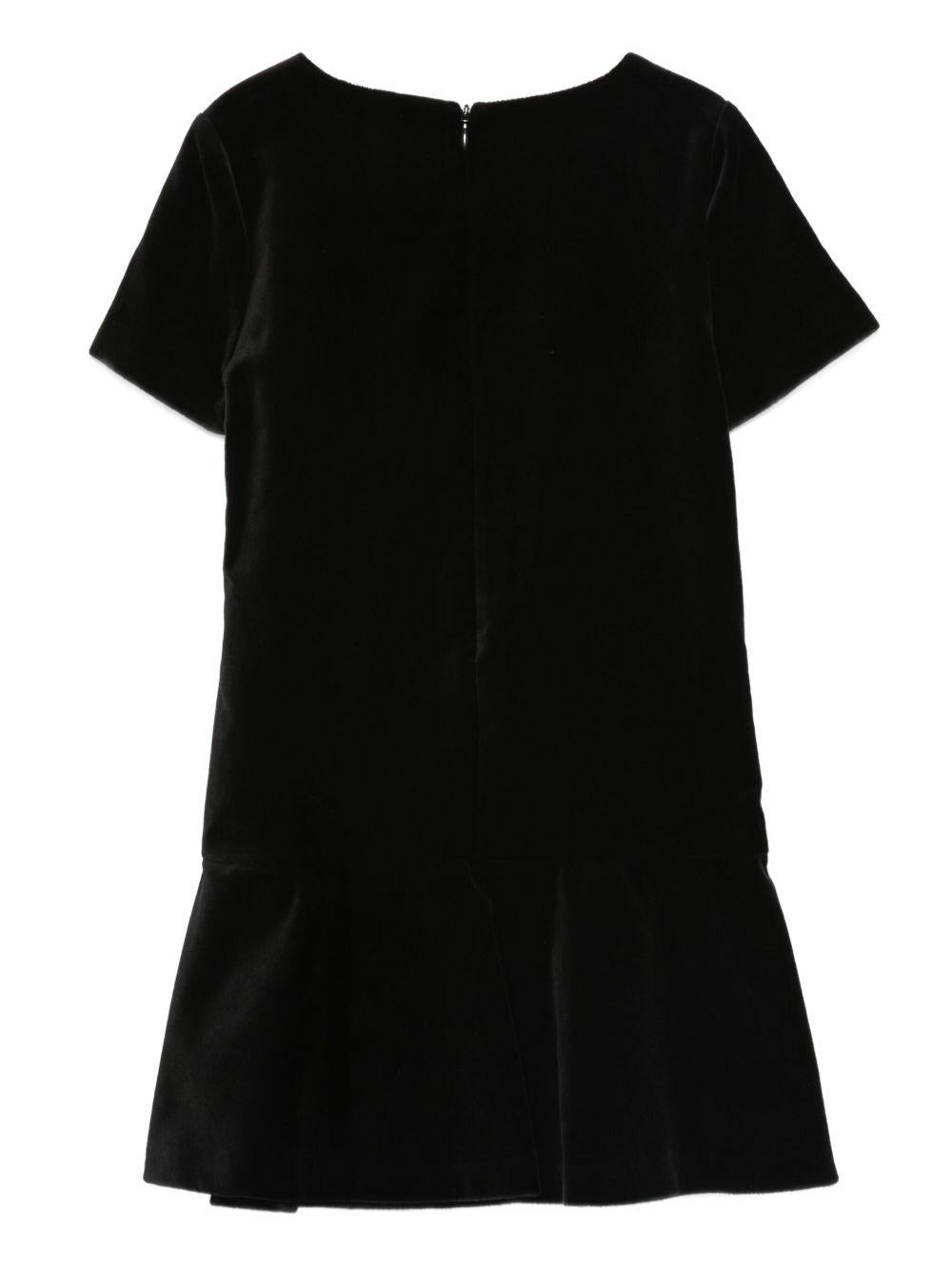 Abito per bambina Moschino Kids nero con ricamo - Rubino Kids