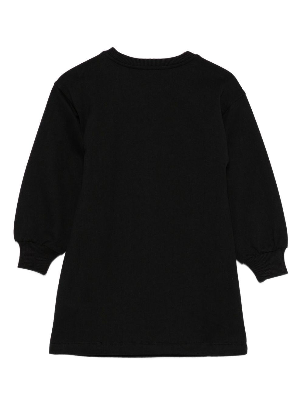 Abito per bambina Moschino Kids nero con stampa Teddy Bear - Rubino Kids