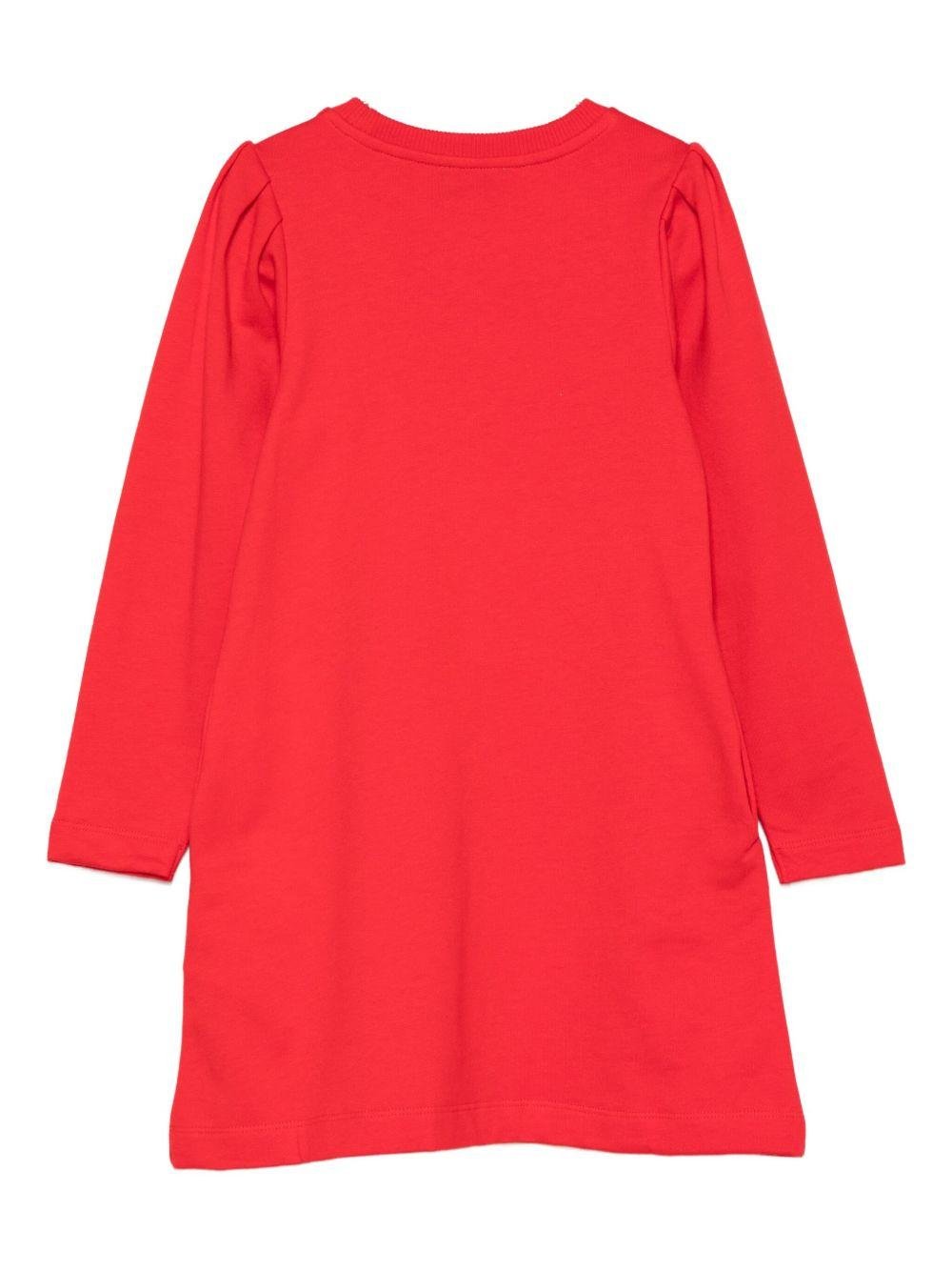 Abito per bambina Moschino Kids rosso con stampa orsetto - Rubino Kids