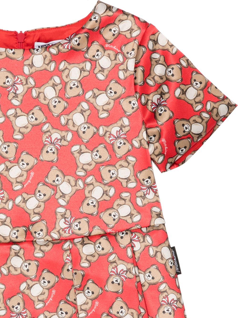 Abito per bambina Moschino Kids rosso con stampa Teddy Bear - Rubino Kids