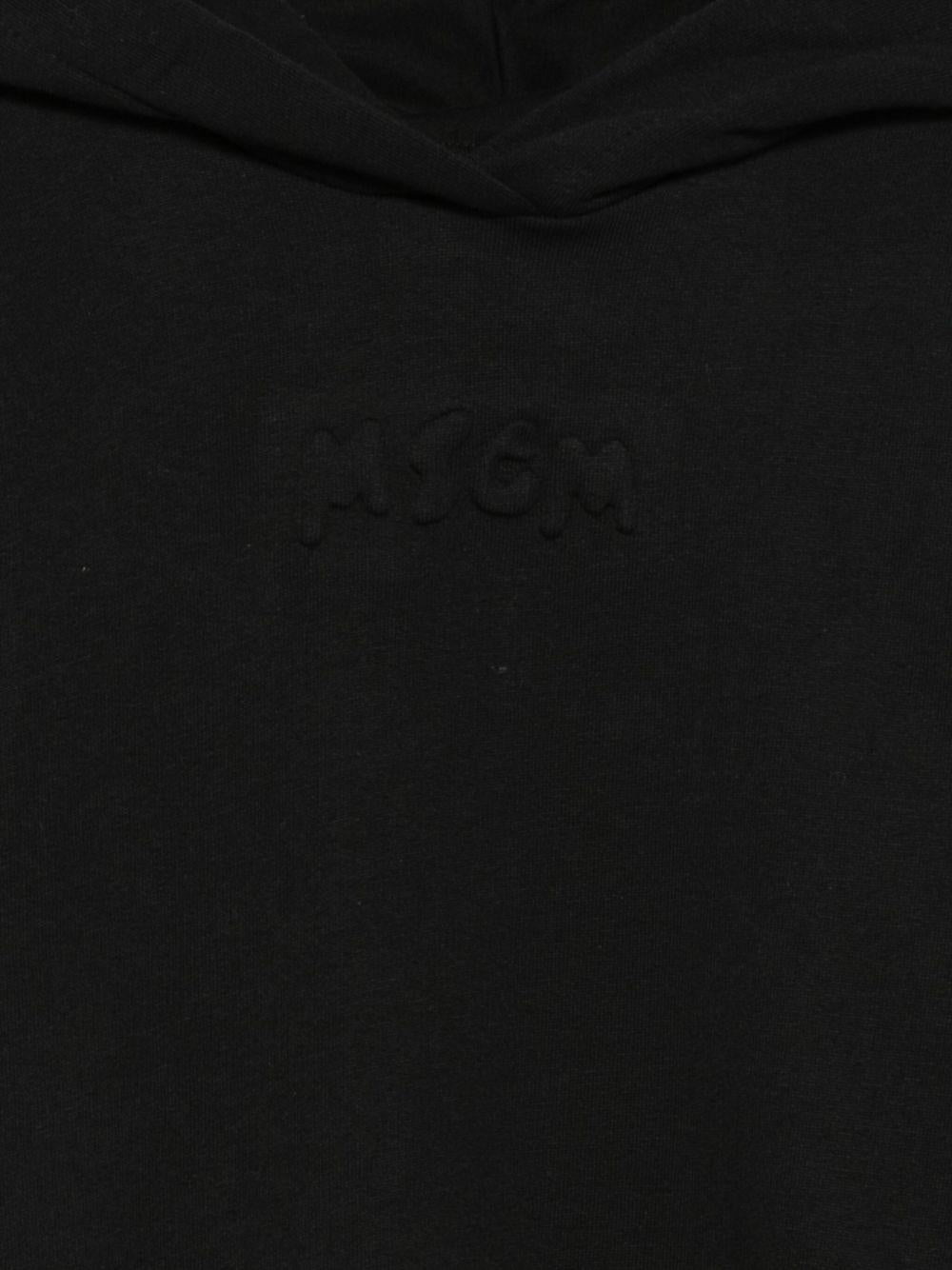 Abito per bambina MSG Kids nero con logo in rilievo - Rubino Kids