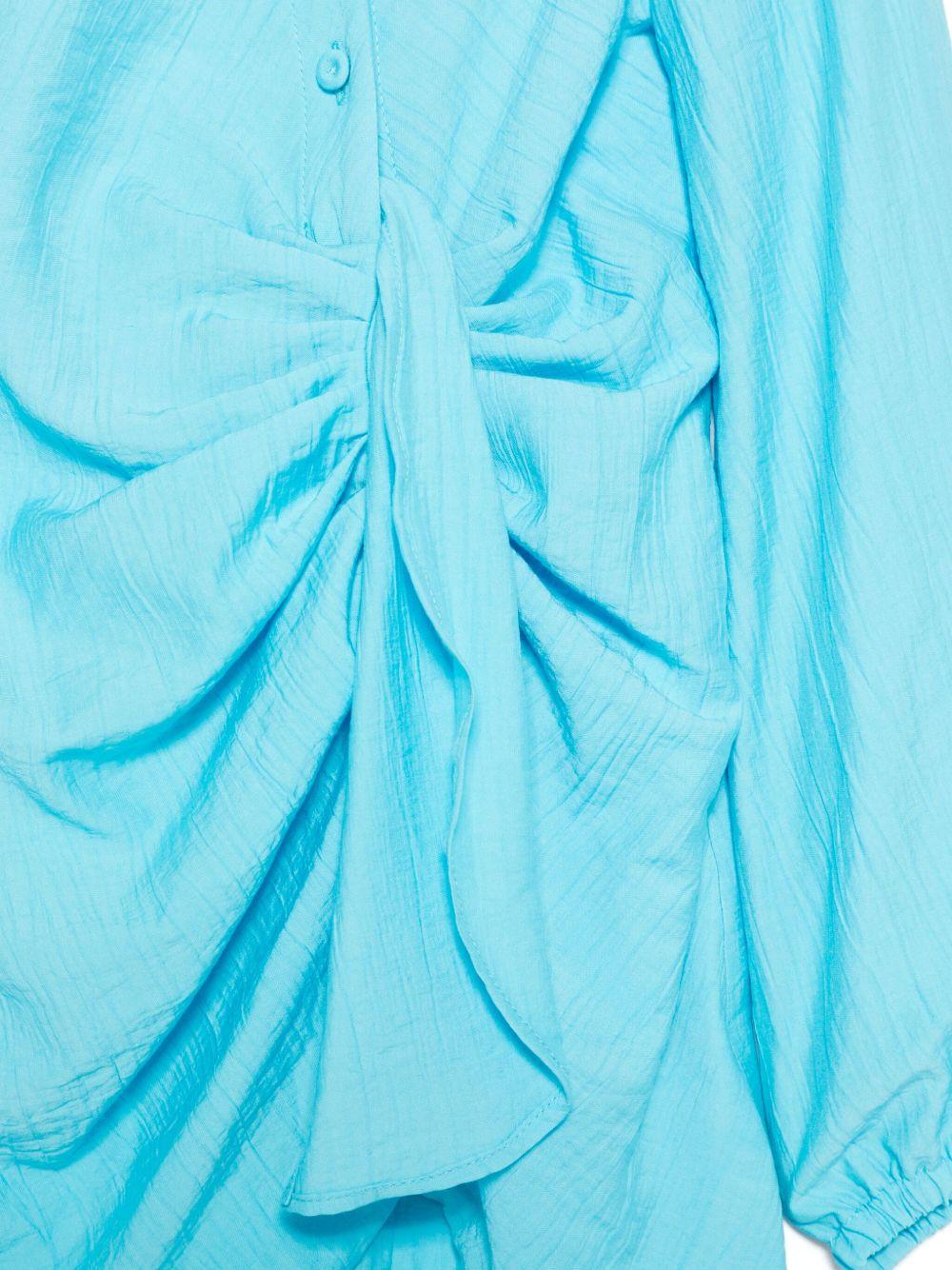 Abito per bambina MSGM Kids azzurro con dettaglio drappeggiato - Rubino Kids