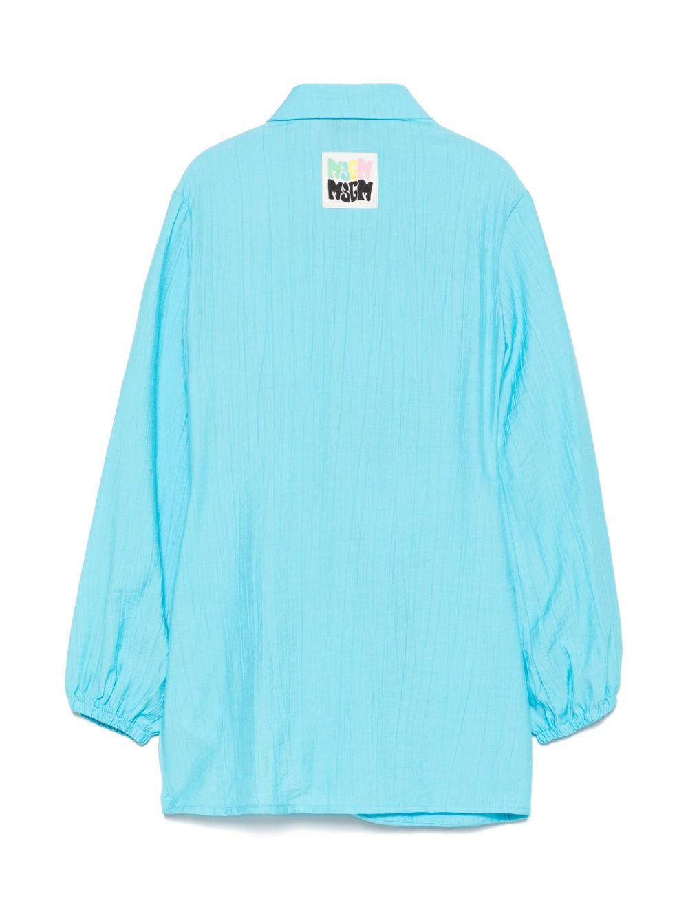 Abito per bambina MSGM Kids azzurro con dettaglio drappeggiato - Rubino Kids