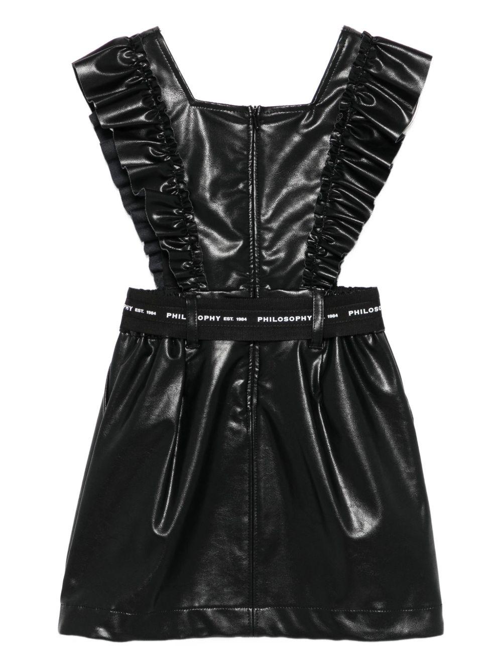 Abito per bambina Philosophy Di Lorenzo Serafini Kids nero con ruches - Rubino Kids